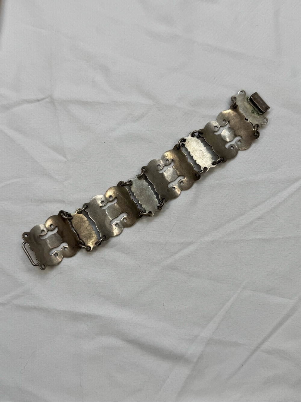 Vintage Mexican Sterling Silver 925 Bracelet 69 grams 8” Statement Western Link - Picture 8 of 11